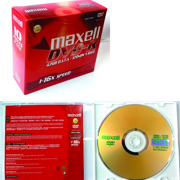 Đĩa DVD Maxell 10 cái/ hộp 4,7GB-120min-16X